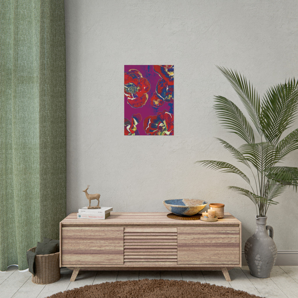 SUNSET RED FLOWERS PRINT