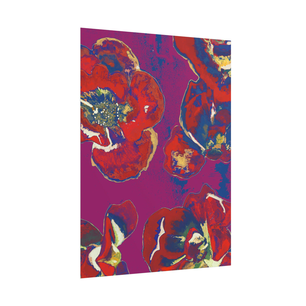 SUNSET RED FLOWERS PRINT