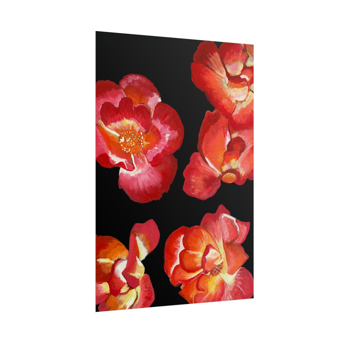 RED FLOWERS PRINT