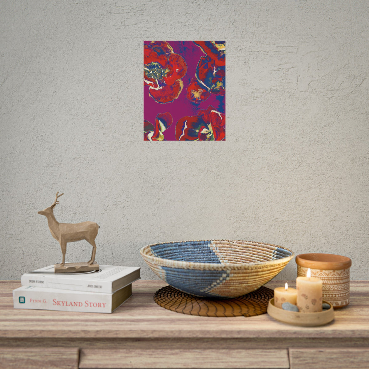 SUNSET RED FLOWERS PRINT