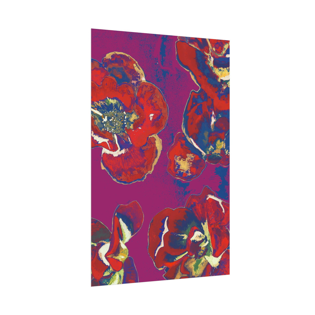 SUNSET RED FLOWERS PRINT