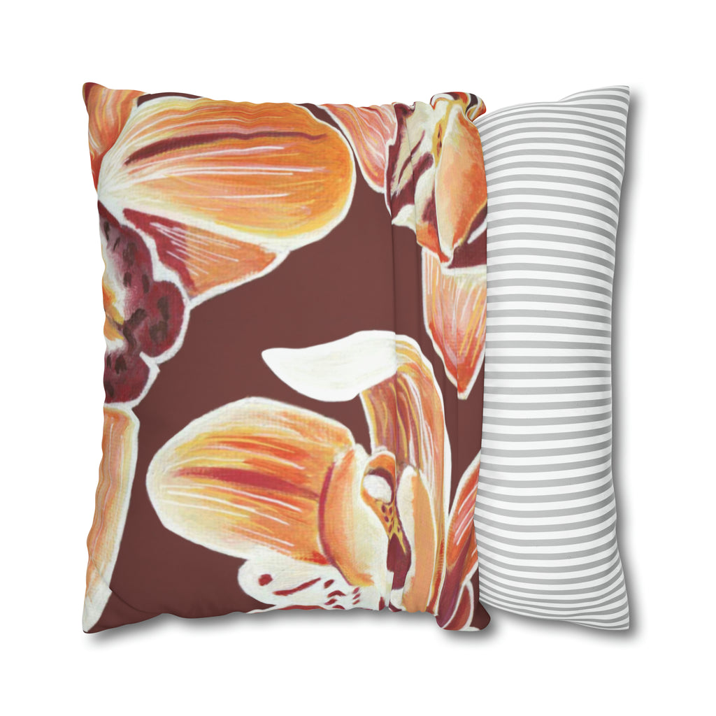 ORANGE ORCHIDS PILLOWCASE