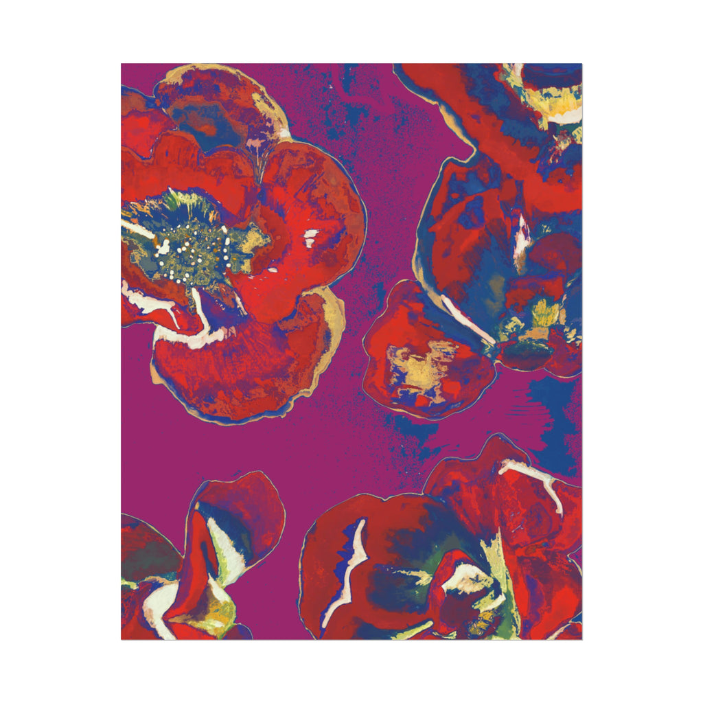 SUNSET RED FLOWERS PRINT