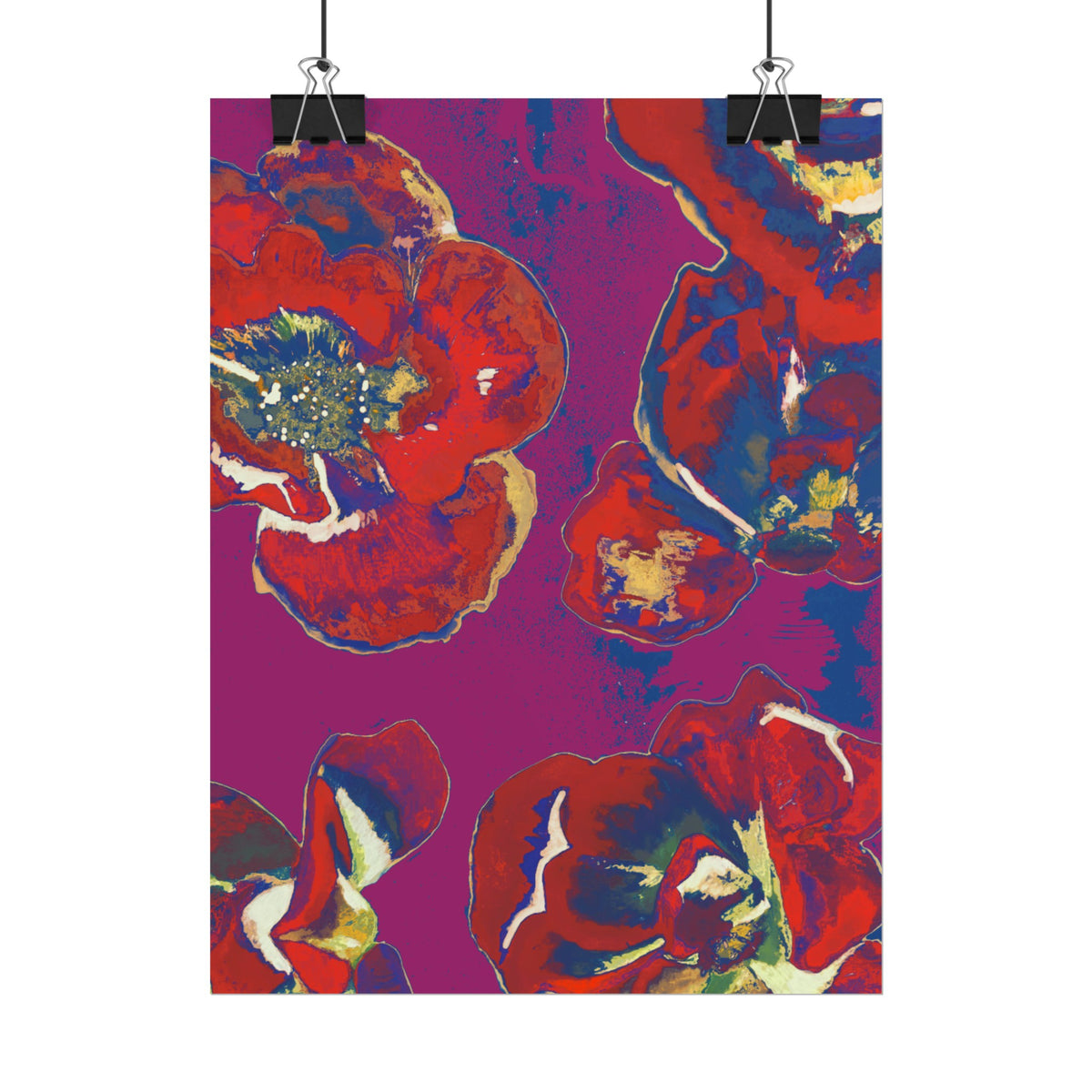 SUNSET RED FLOWERS PRINT