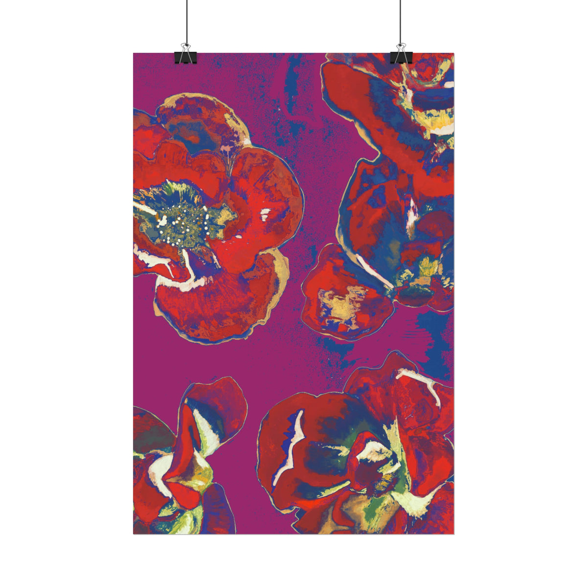 SUNSET RED FLOWERS PRINT