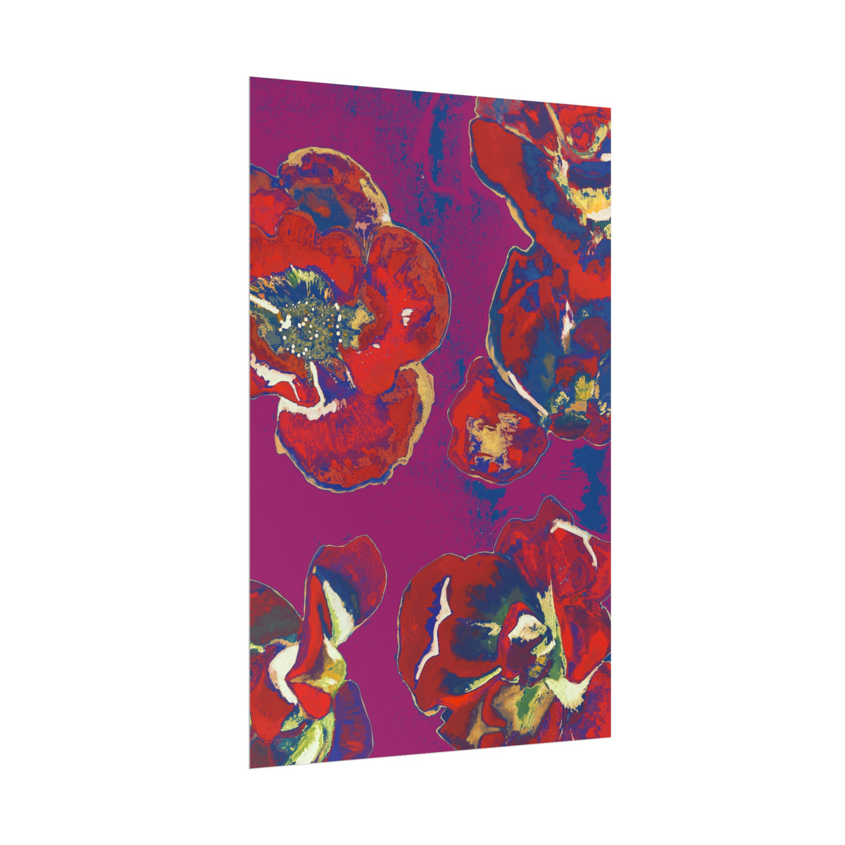 SUNSET RED FLOWERS PRINT