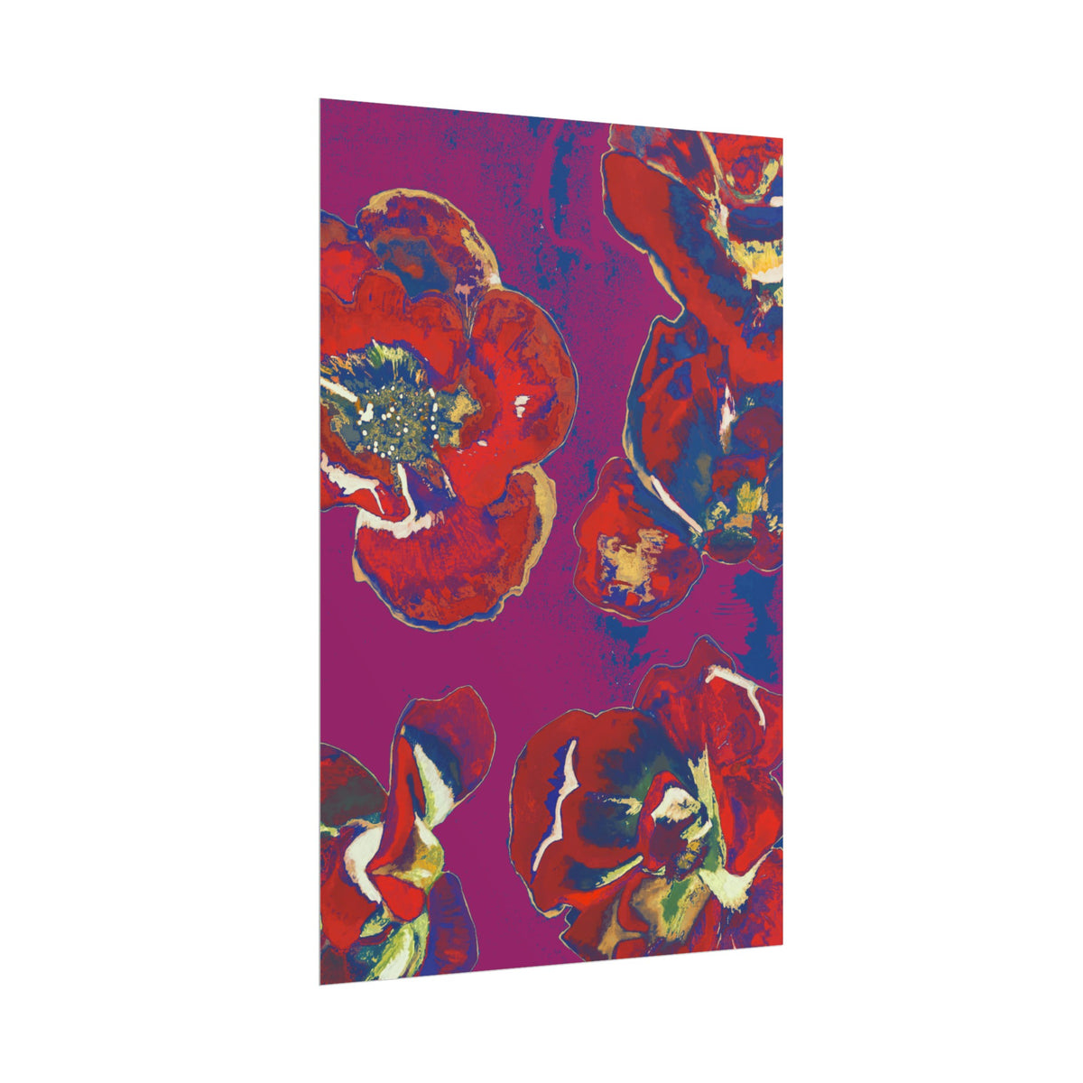 SUNSET RED FLOWERS PRINT