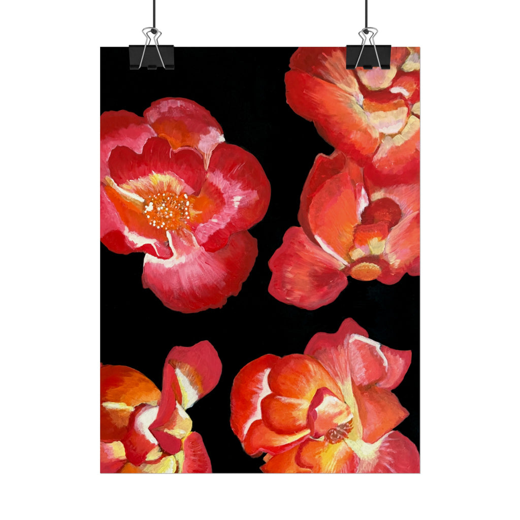 RED FLOWERS PRINT