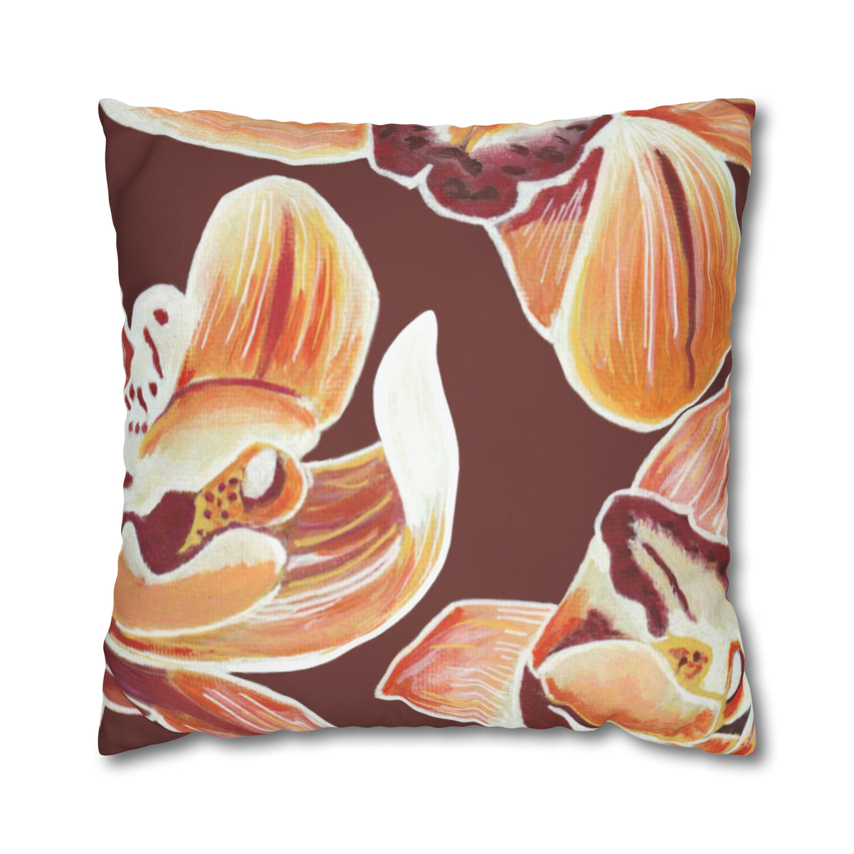 ORANGE ORCHIDS PILLOWCASE
