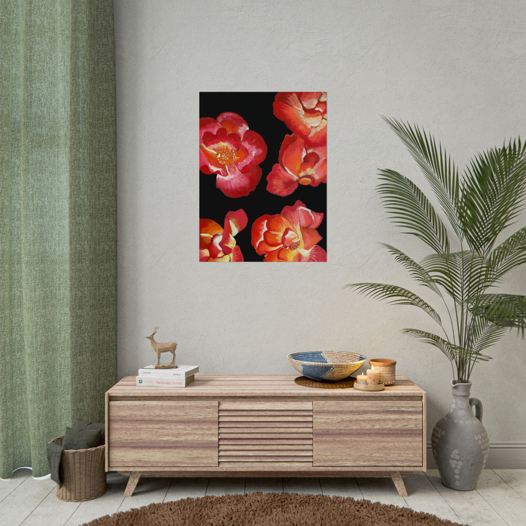 RED FLOWERS PRINT
