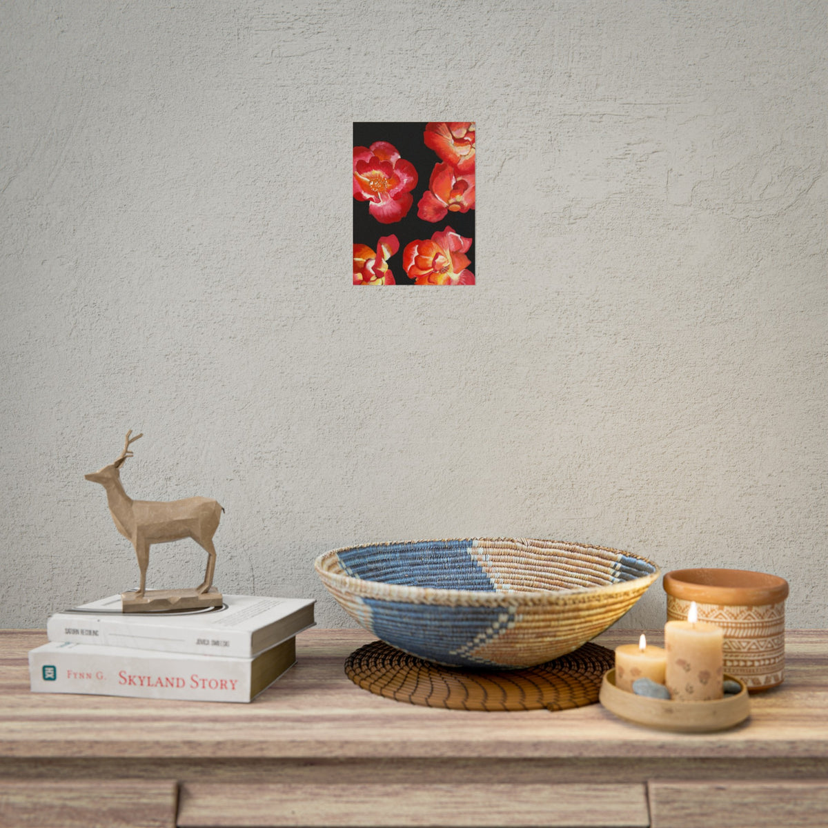 RED FLOWERS PRINT