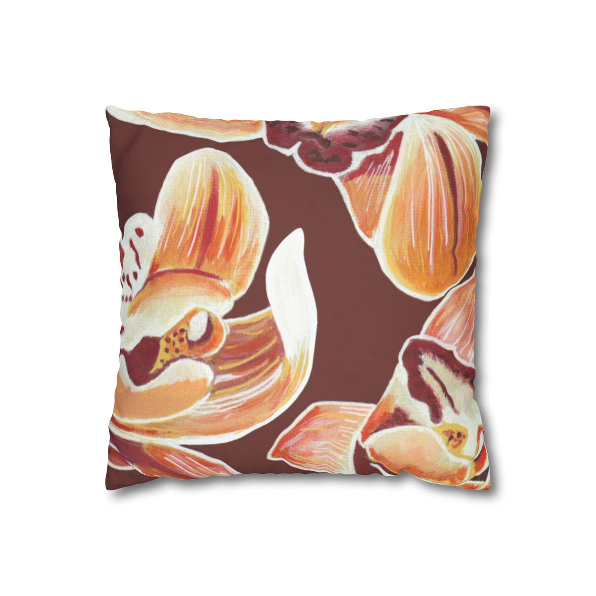 ORANGE ORCHIDS PILLOWCASE
