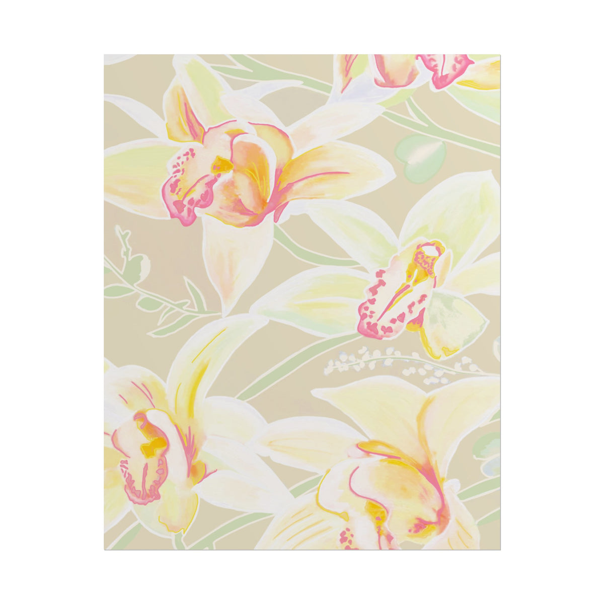 BABY YELLOW ORCHIDS PRINT
