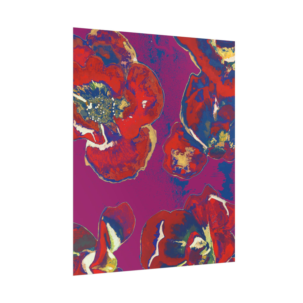SUNSET RED FLOWERS PRINT