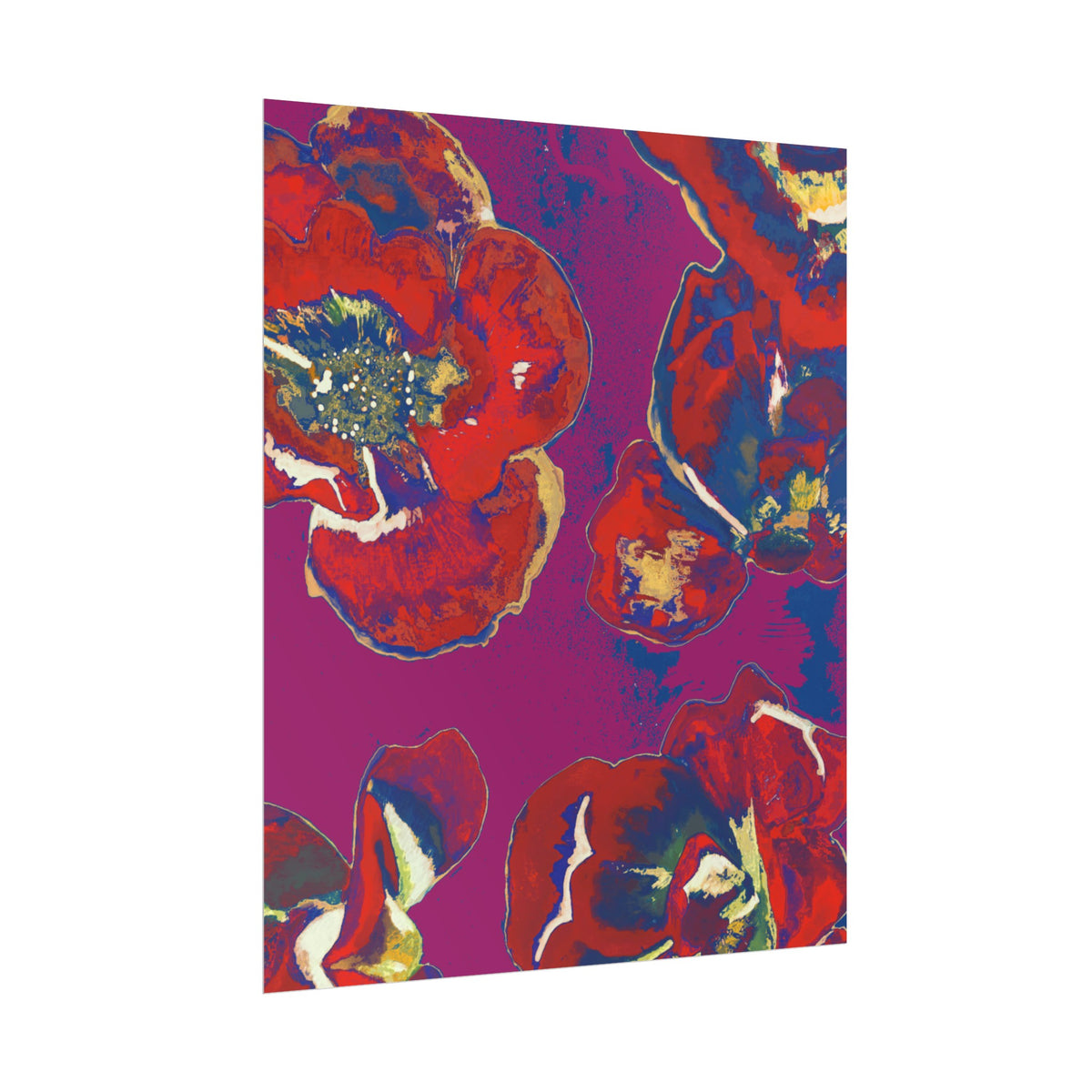 SUNSET RED FLOWERS PRINT