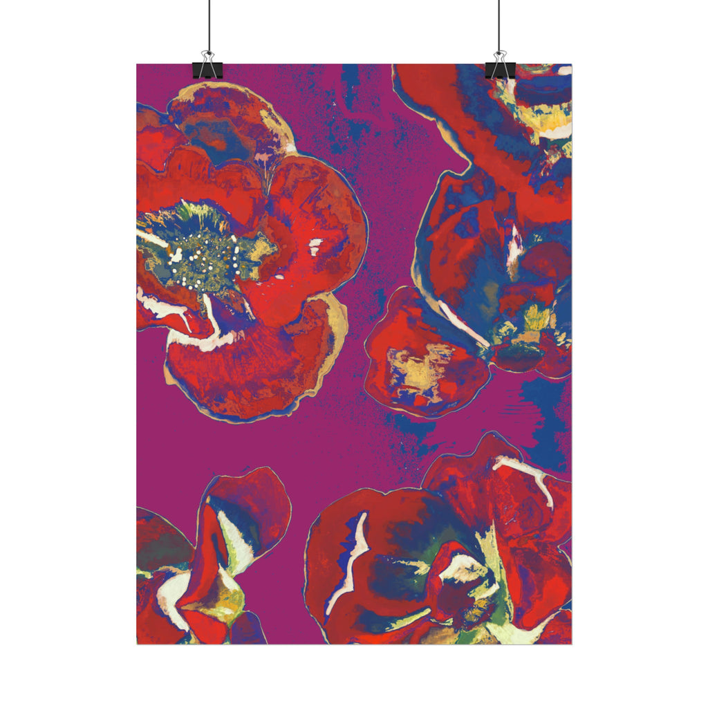 SUNSET RED FLOWERS PRINT