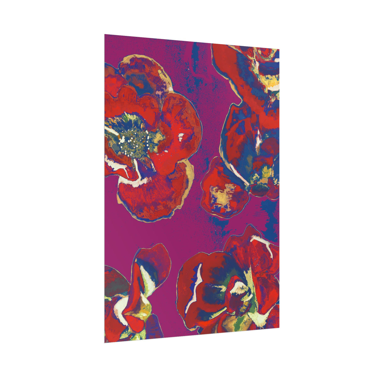 SUNSET RED FLOWERS PRINT