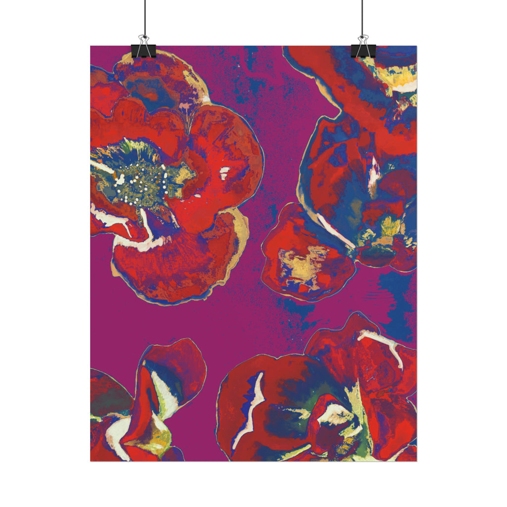 SUNSET RED FLOWERS PRINT