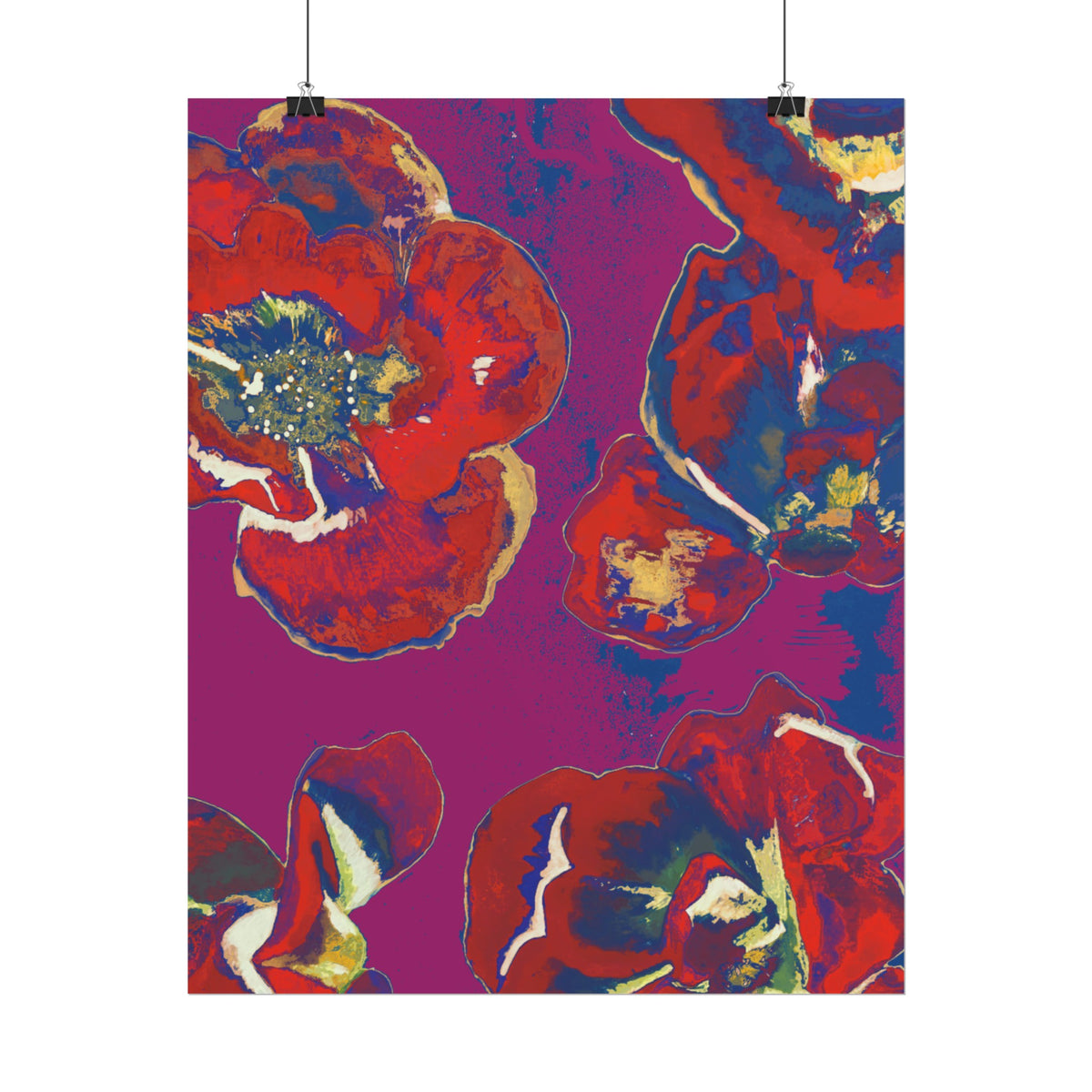 SUNSET RED FLOWERS PRINT