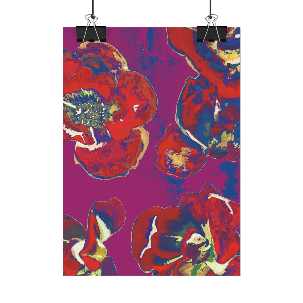 SUNSET RED FLOWERS PRINT