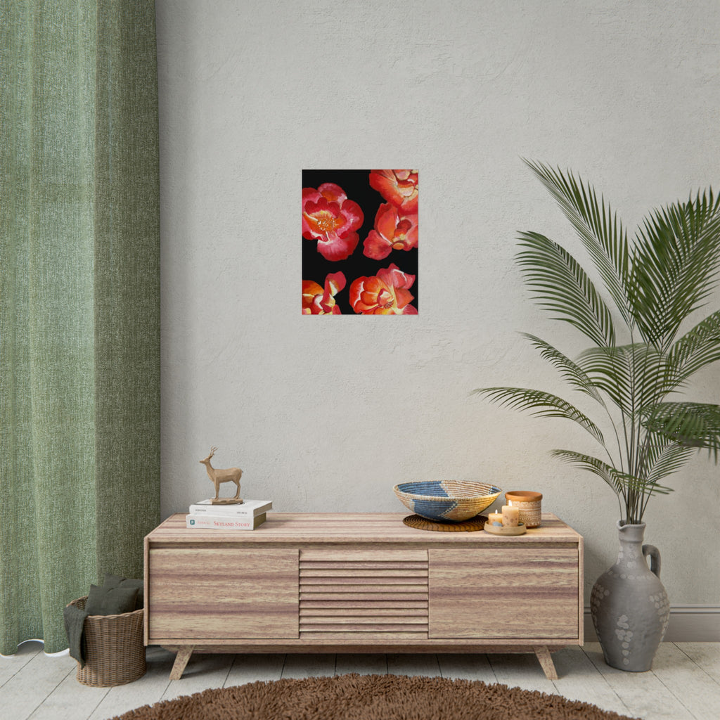 RED FLOWERS PRINT