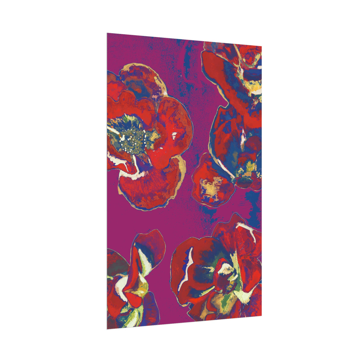 SUNSET RED FLOWERS PRINT