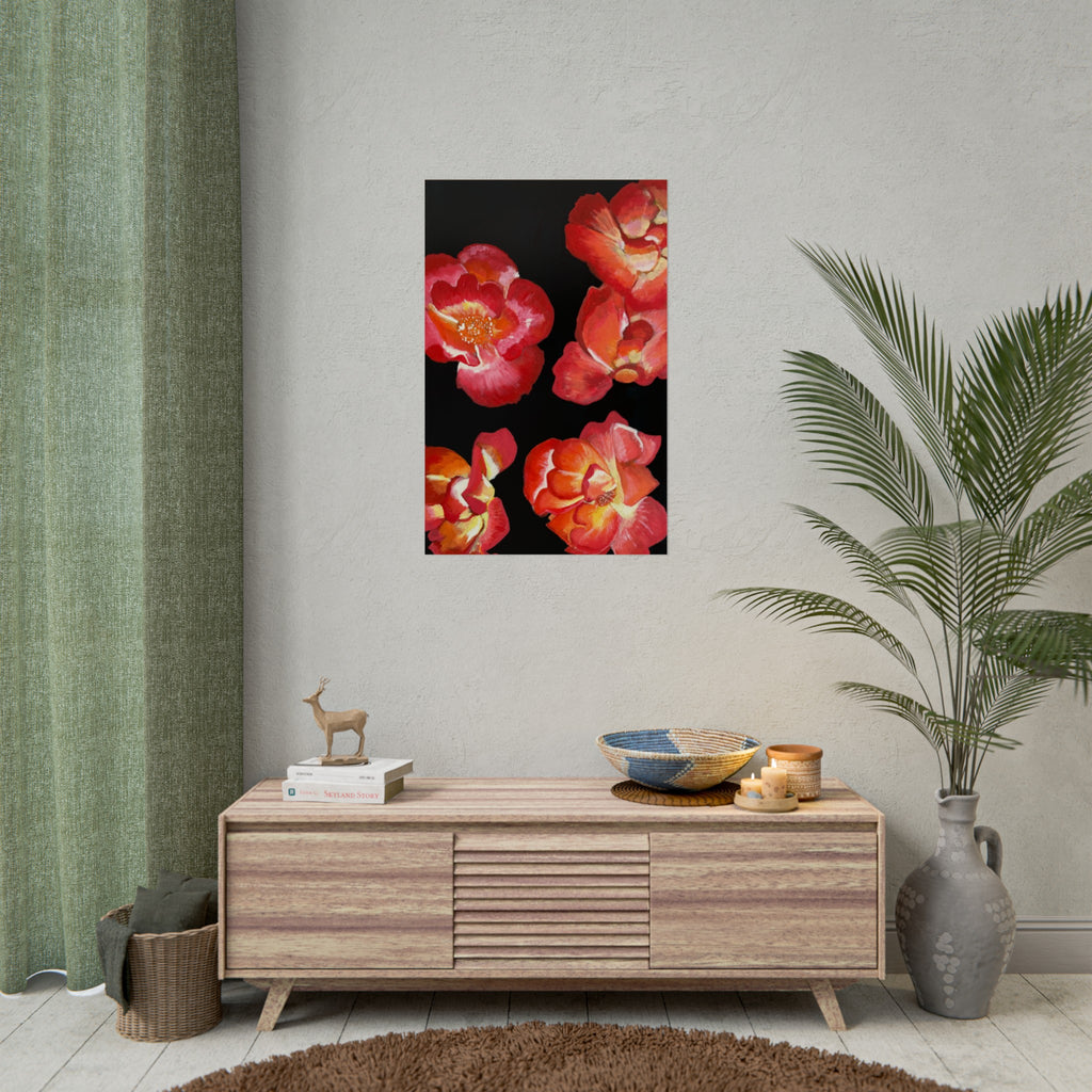 RED FLOWERS PRINT
