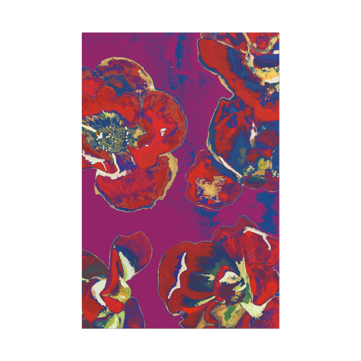 SUNSET RED FLOWERS PRINT