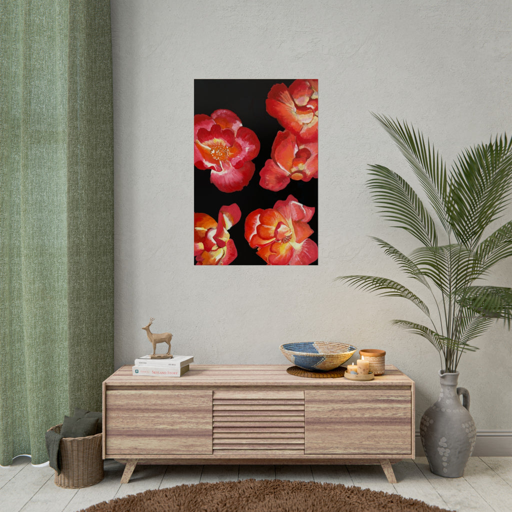 RED FLOWERS PRINT