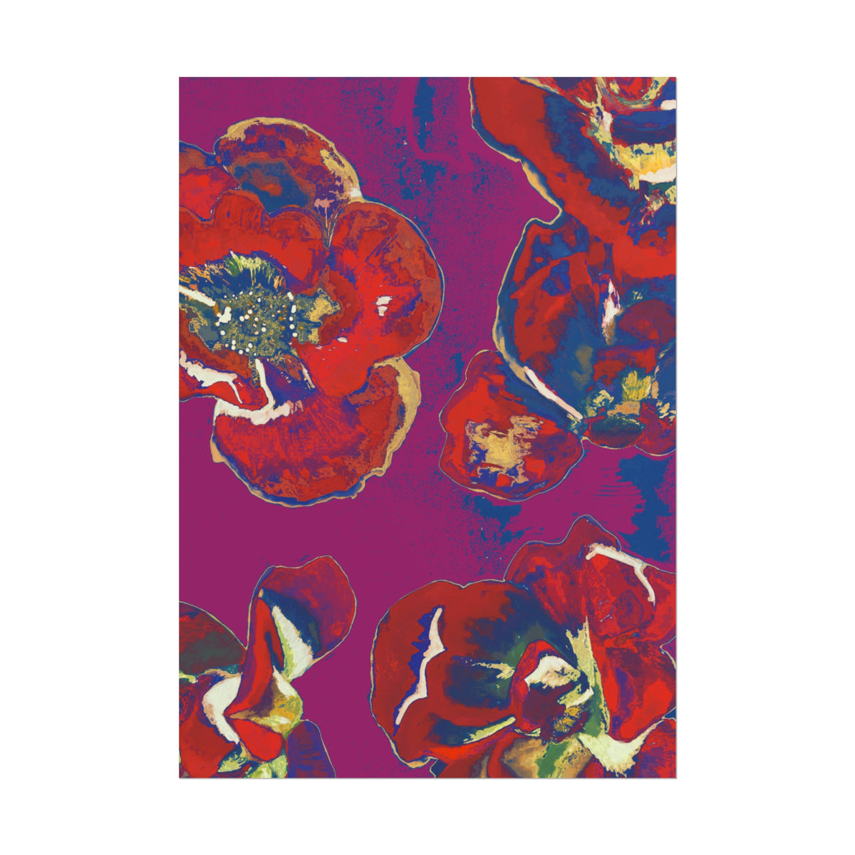SUNSET RED FLOWERS PRINT