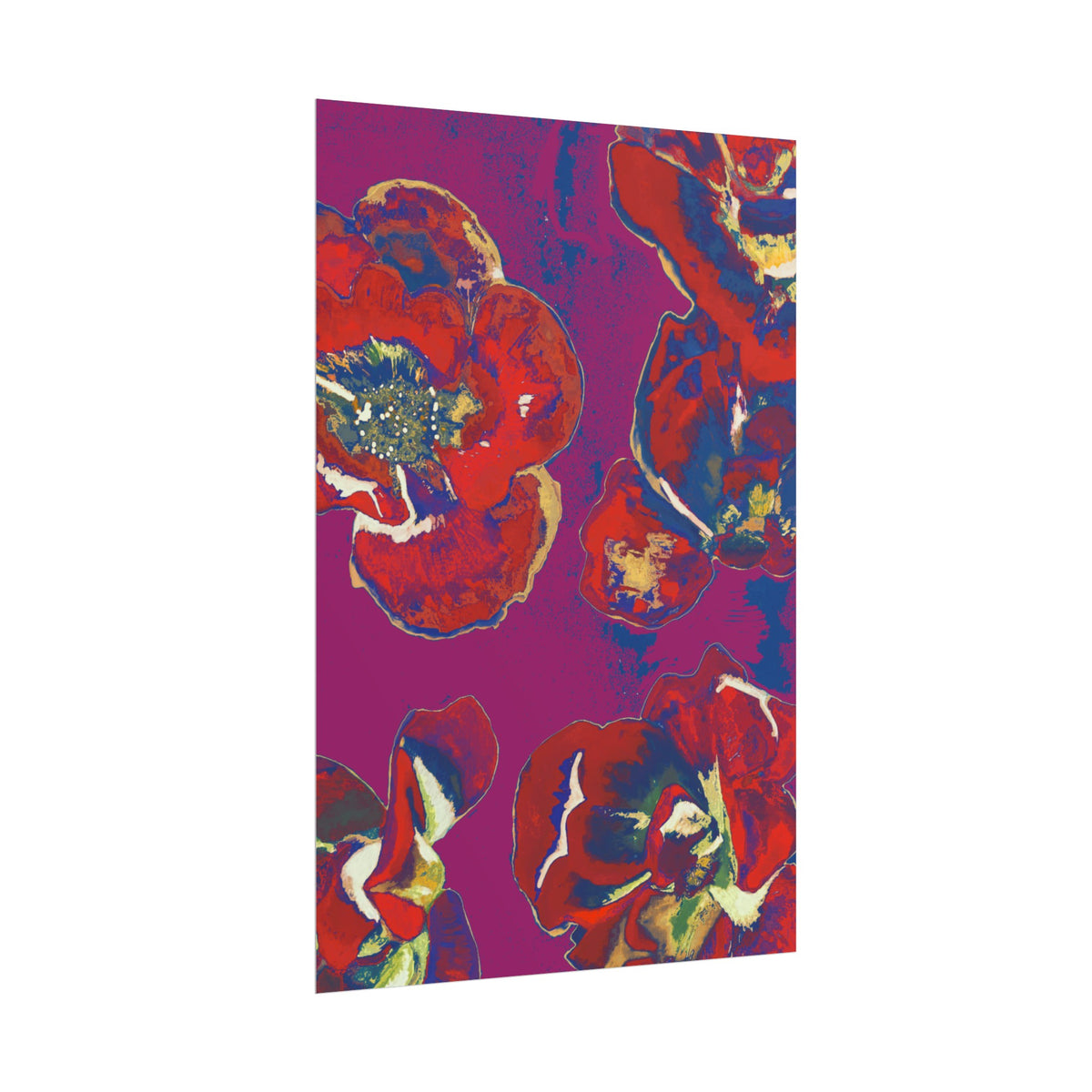SUNSET RED FLOWERS PRINT