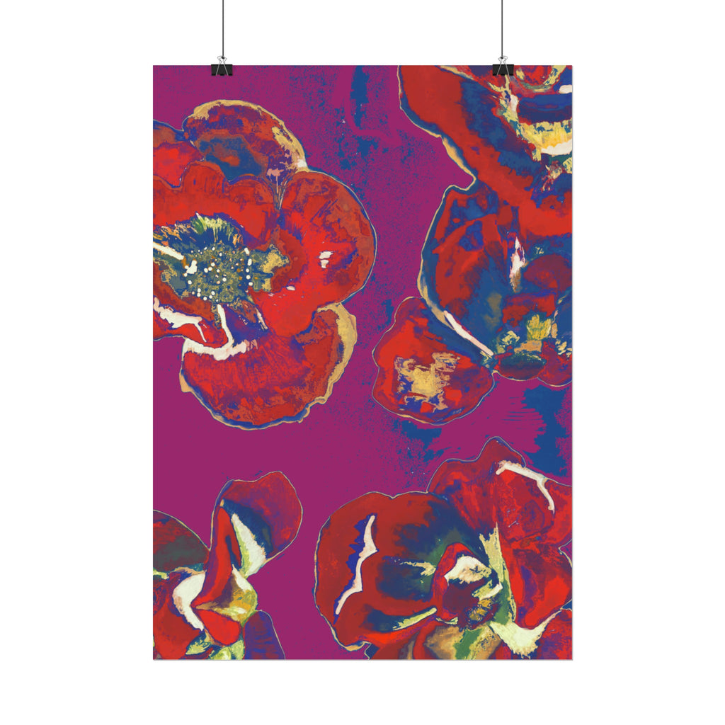 SUNSET RED FLOWERS PRINT