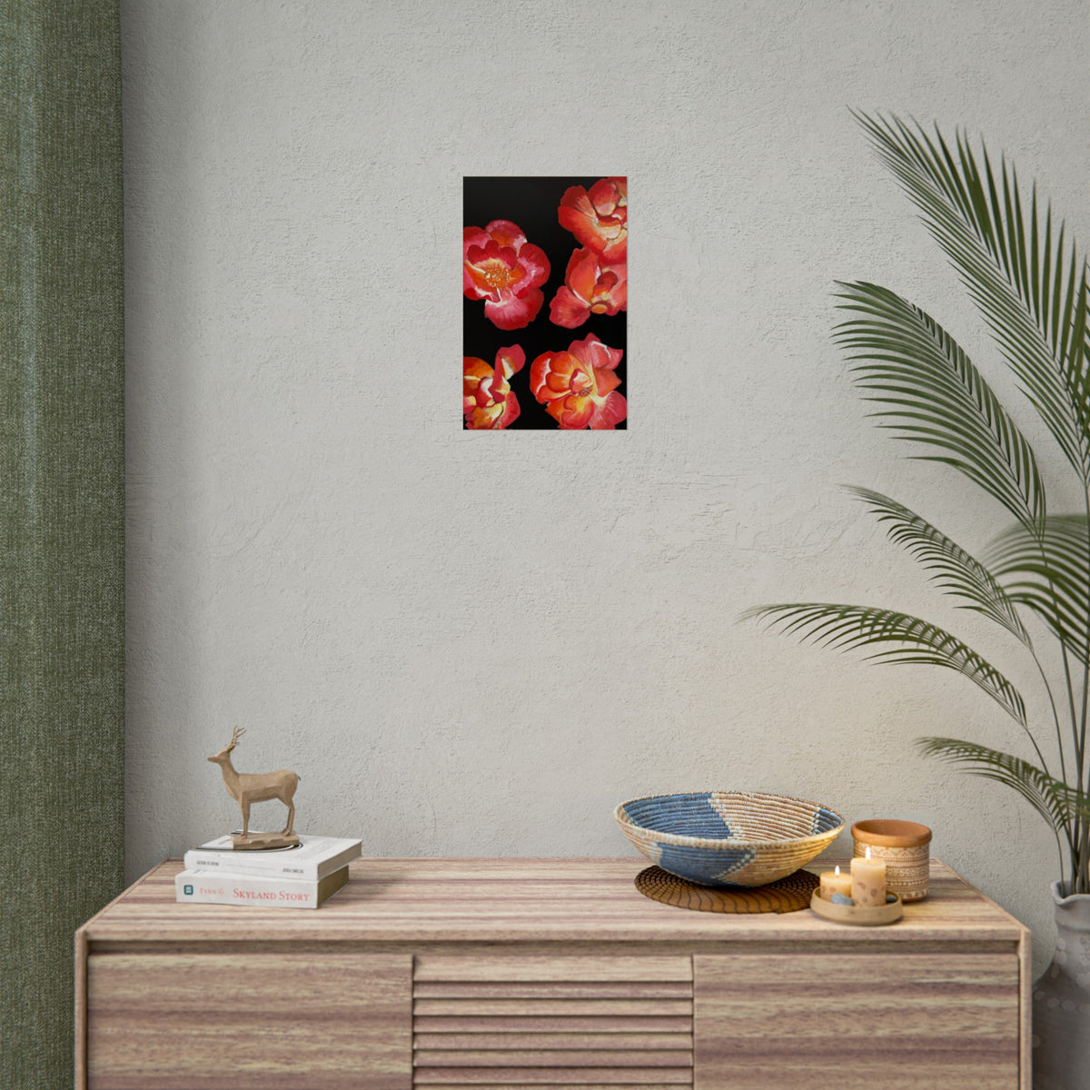RED FLOWERS PRINT