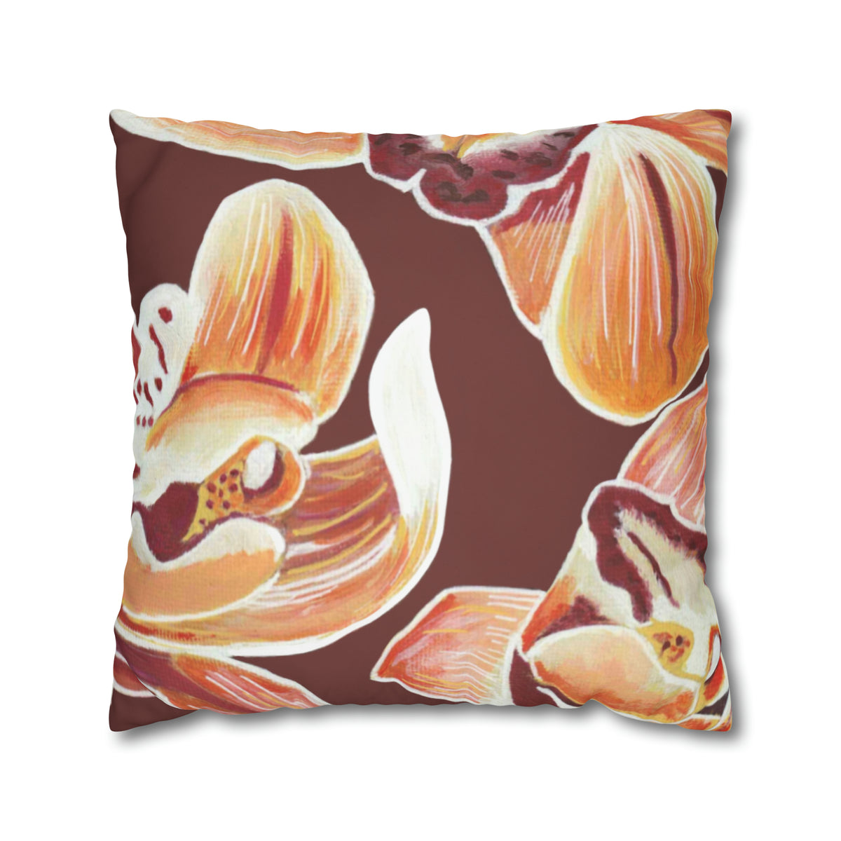 ORANGE ORCHIDS PILLOWCASE
