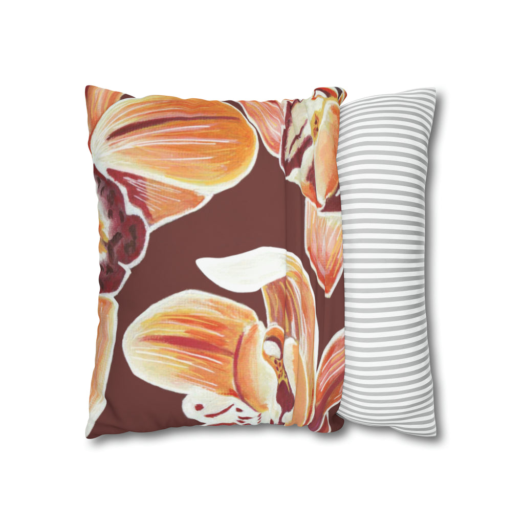 ORANGE ORCHIDS PILLOWCASE
