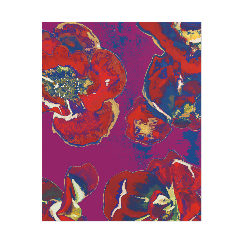 SUNSET RED FLOWERS PRINT