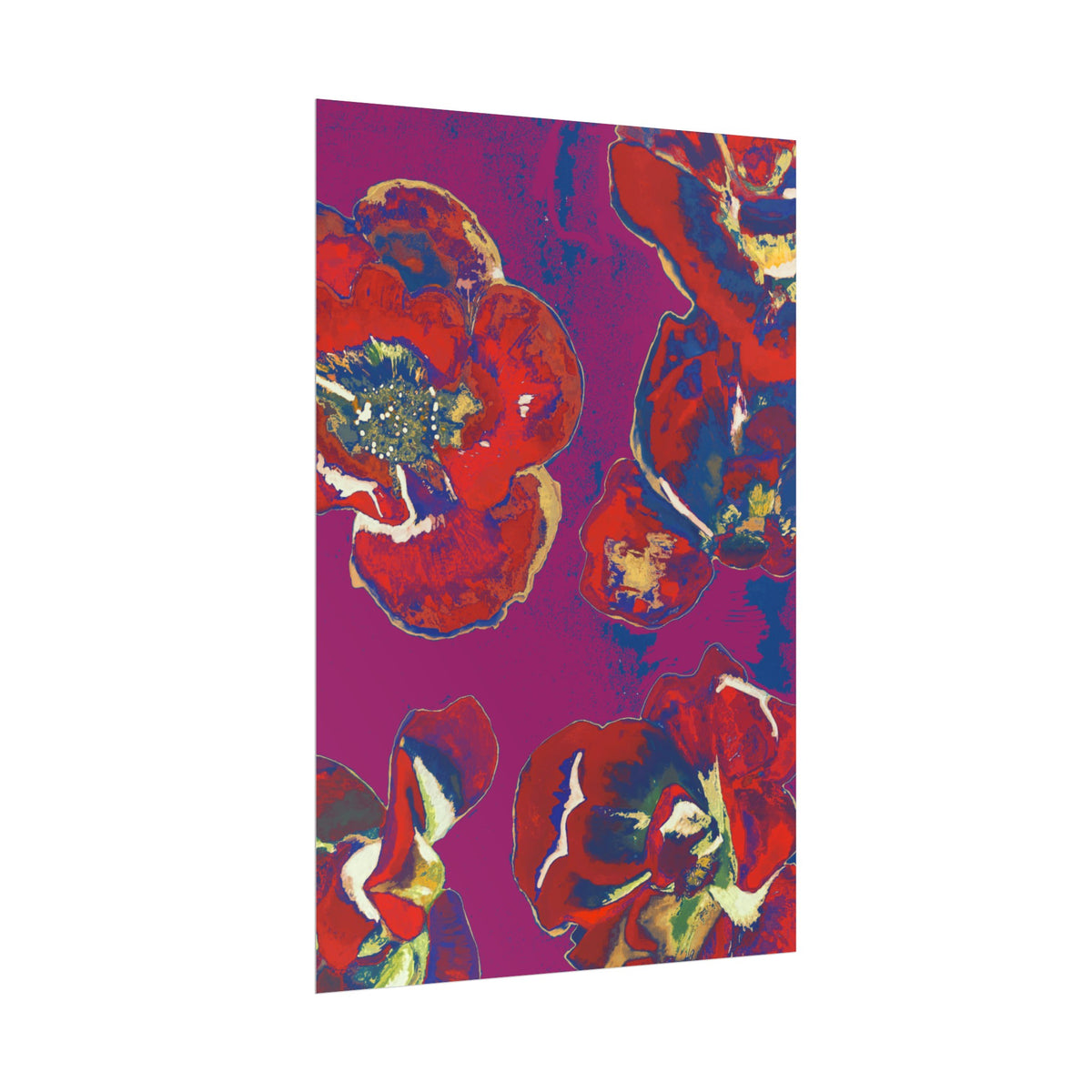 SUNSET RED FLOWERS PRINT