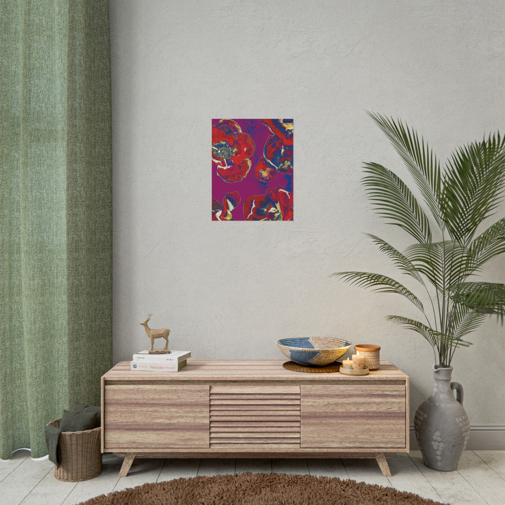 SUNSET RED FLOWERS PRINT