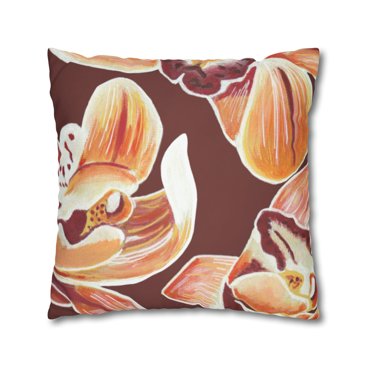 ORANGE ORCHIDS PILLOWCASE