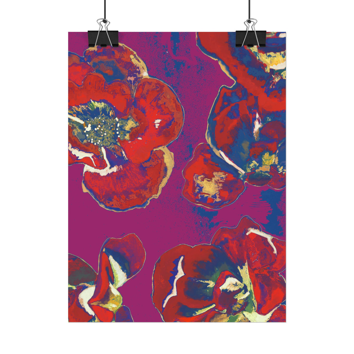 SUNSET RED FLOWERS PRINT