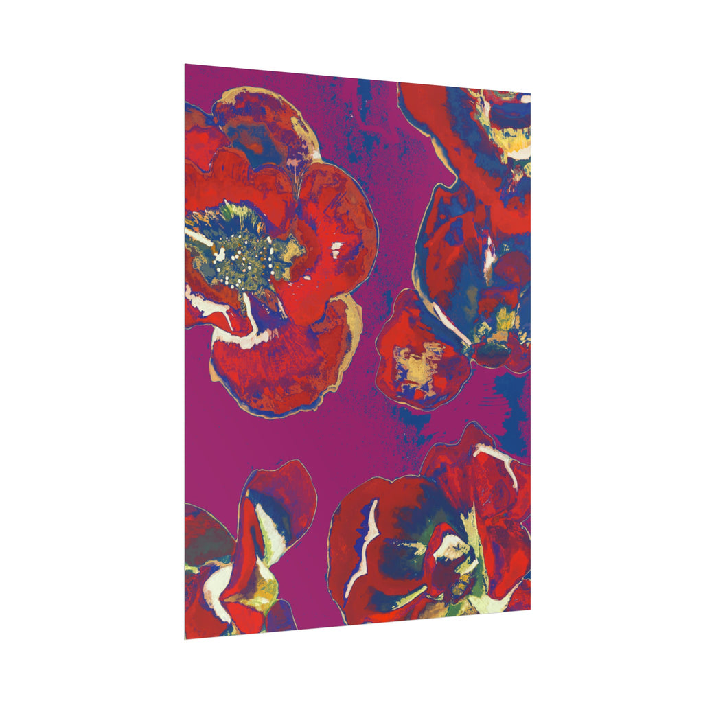 SUNSET RED FLOWERS PRINT