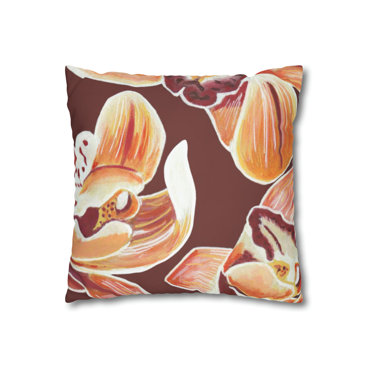 ORANGE ORCHIDS PILLOWCASE