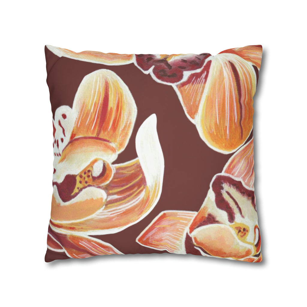 ORANGE ORCHIDS PILLOWCASE