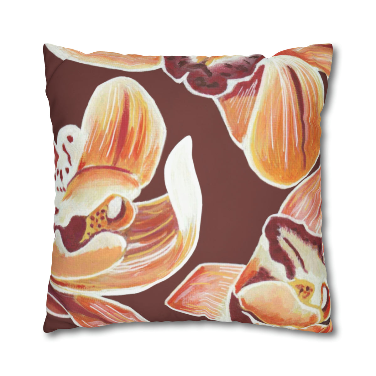 ORANGE ORCHIDS PILLOWCASE