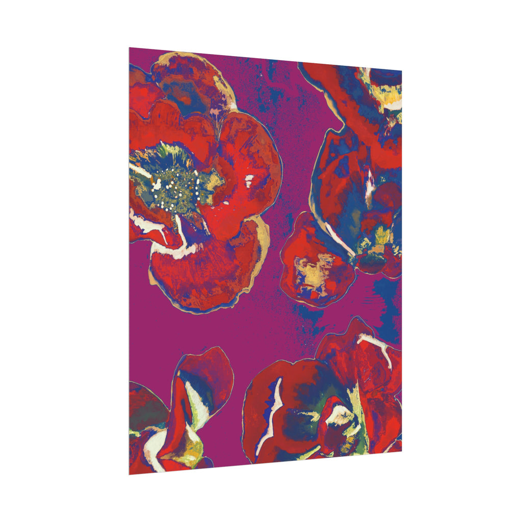 SUNSET RED FLOWERS PRINT