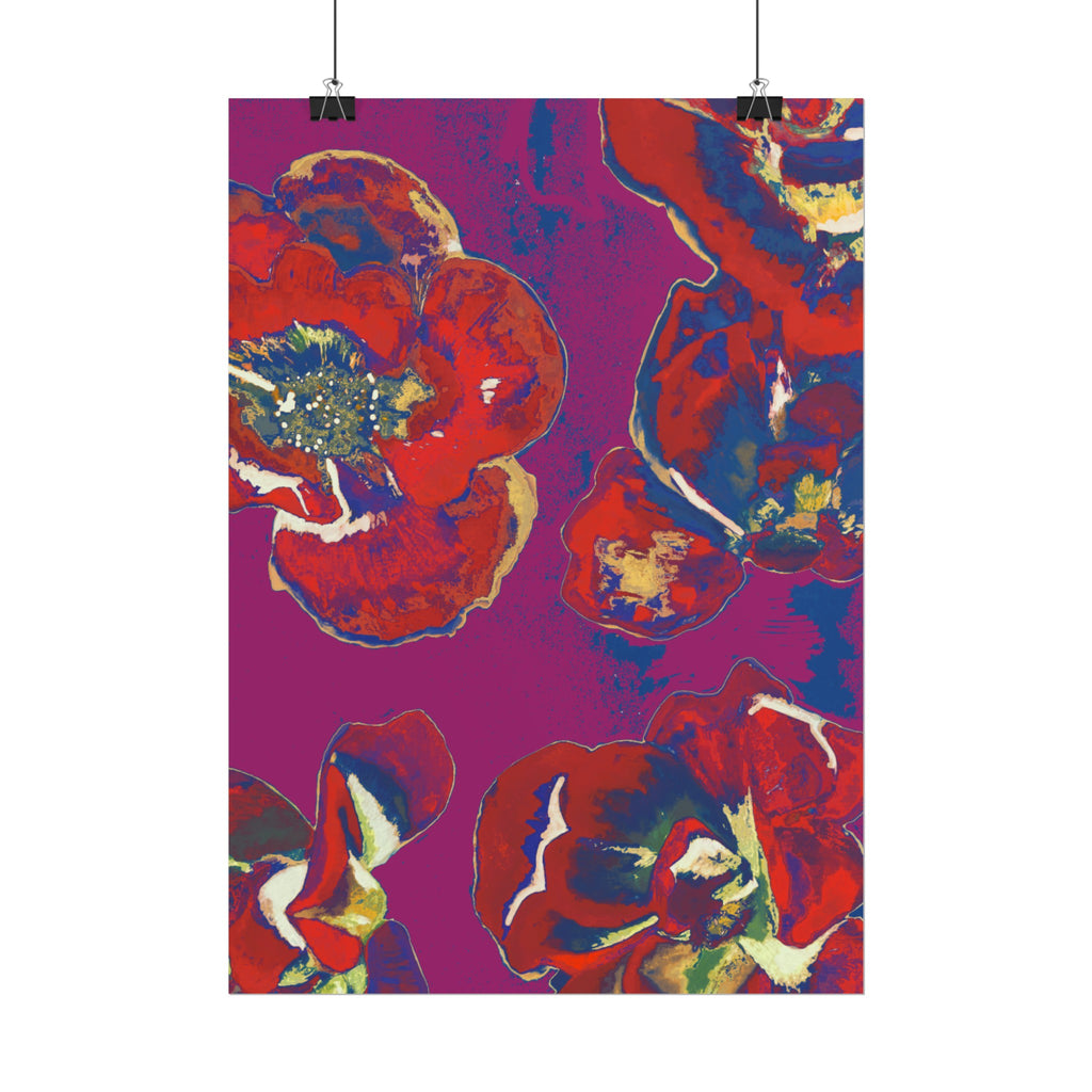 SUNSET RED FLOWERS PRINT