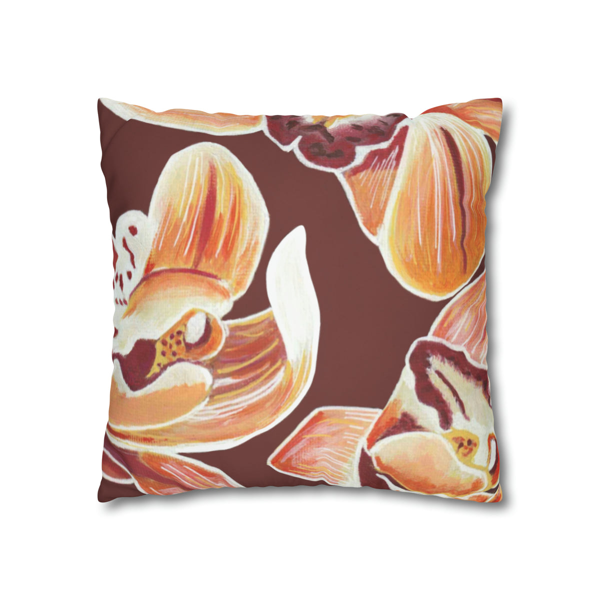 ORANGE ORCHIDS PILLOWCASE