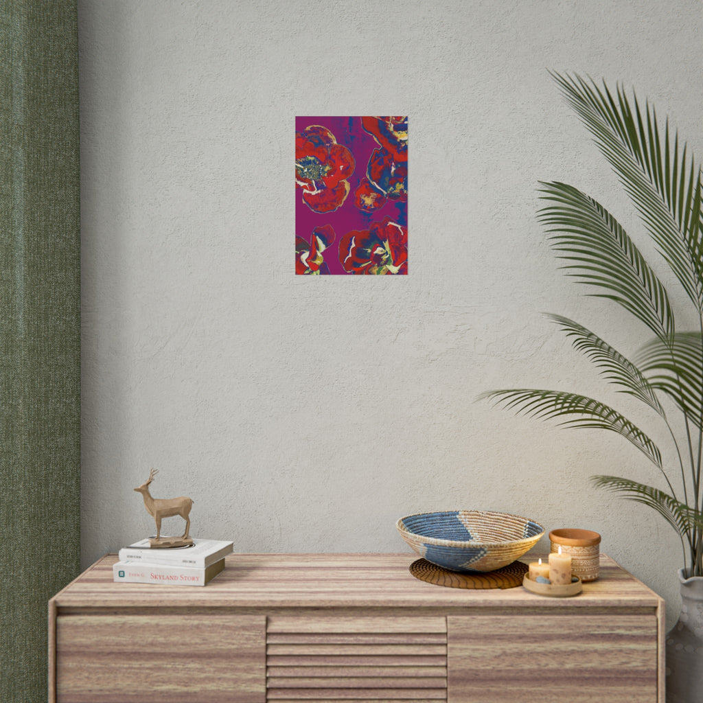 SUNSET RED FLOWERS PRINT