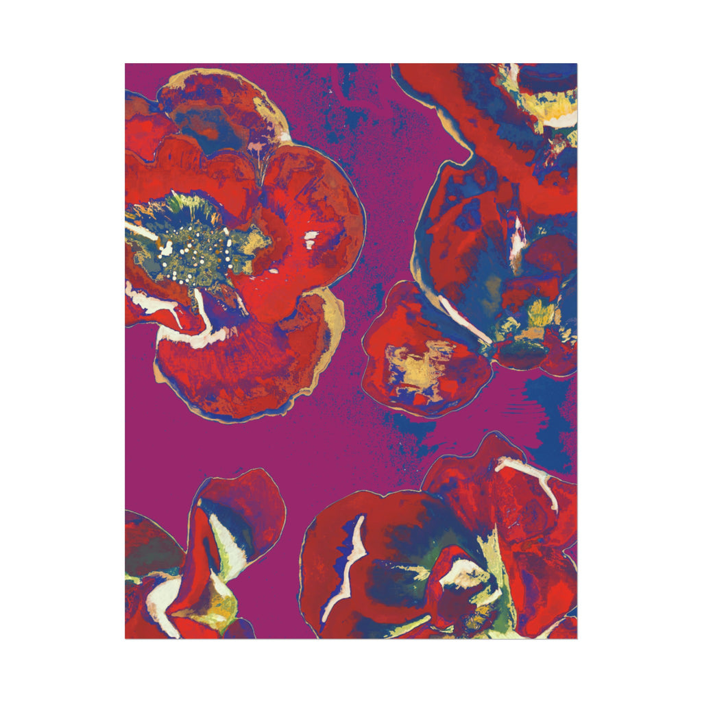 SUNSET RED FLOWERS PRINT