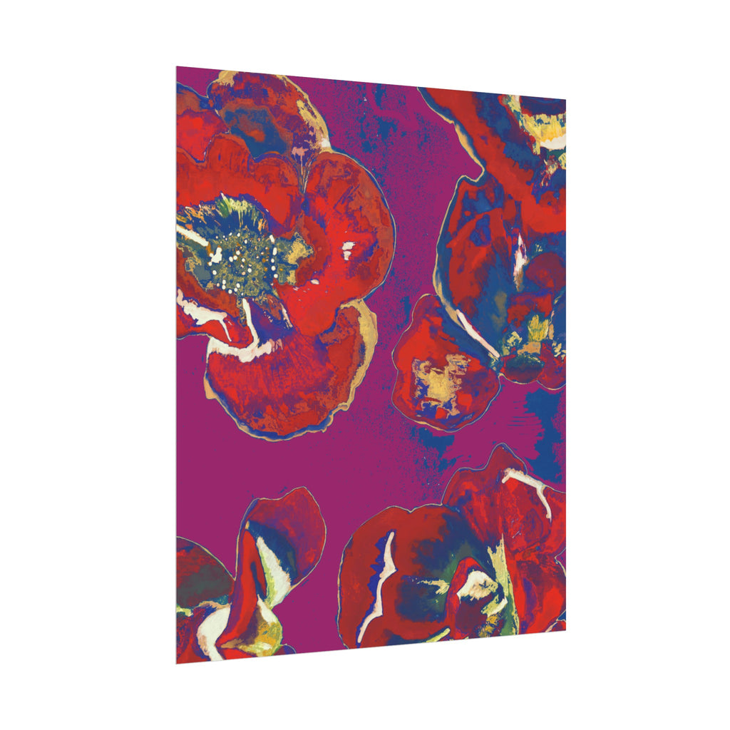 SUNSET RED FLOWERS PRINT
